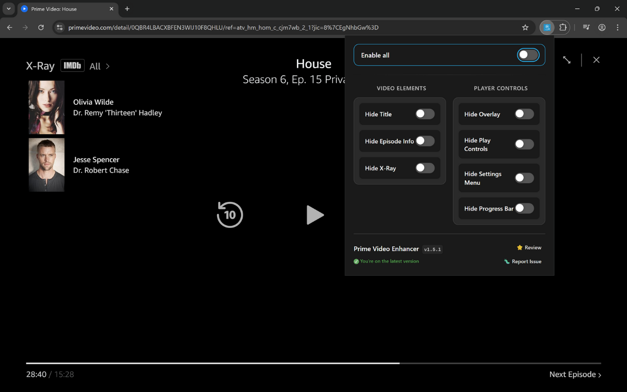 Standard Prime Video Interface